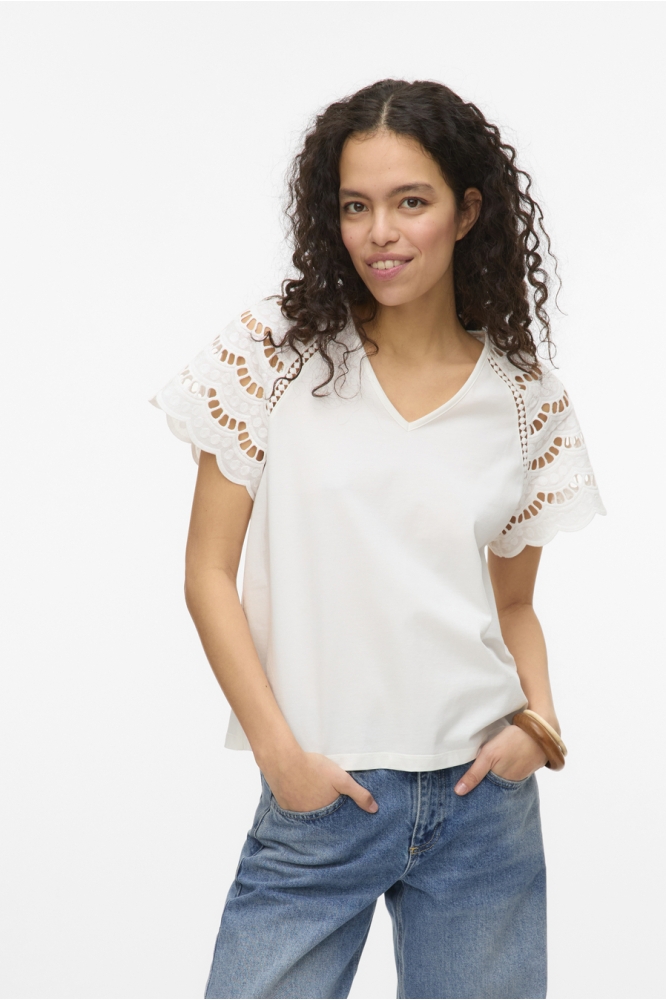 VMBLASY S/S T-SHIRT JRS BTQ GA 10327083 SNOW WHITE